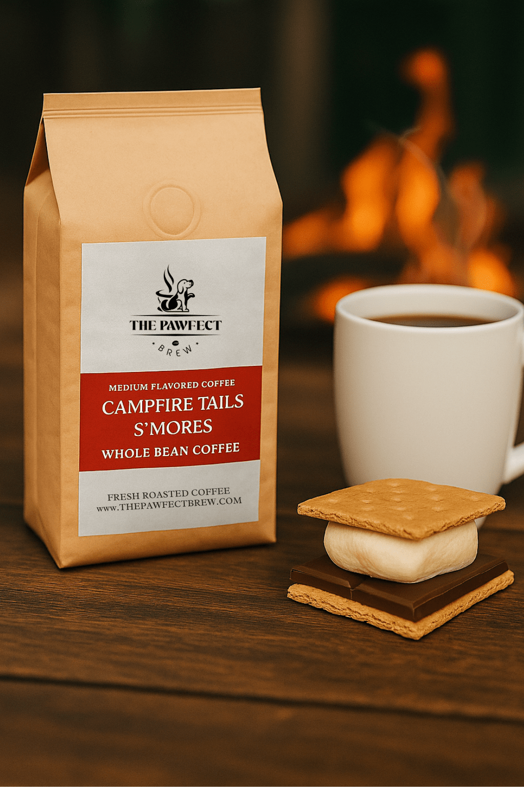 Campfire Tails S'mores – Medium Roast Coffee | The Pawfect Brew - The Pawfect Brew