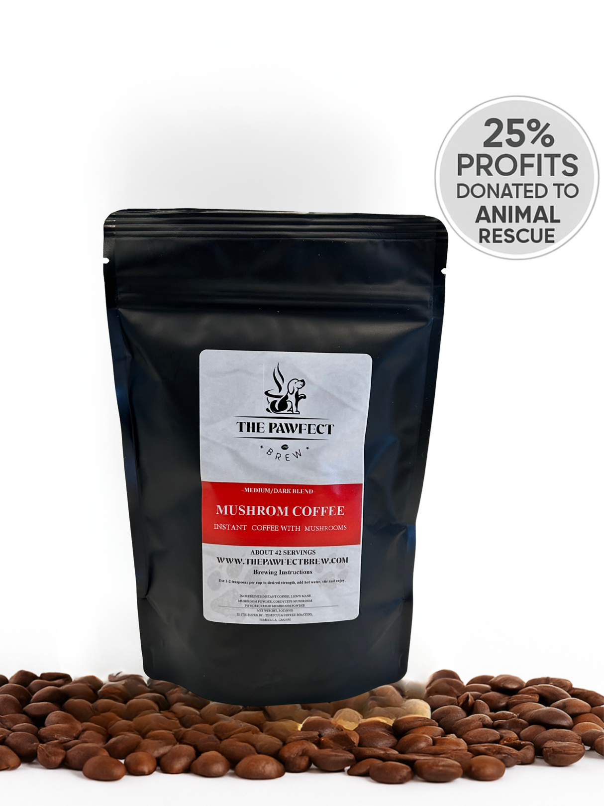 Mushroom Coffee Instant with Lion’s Mane, Reishi & Cordyceps