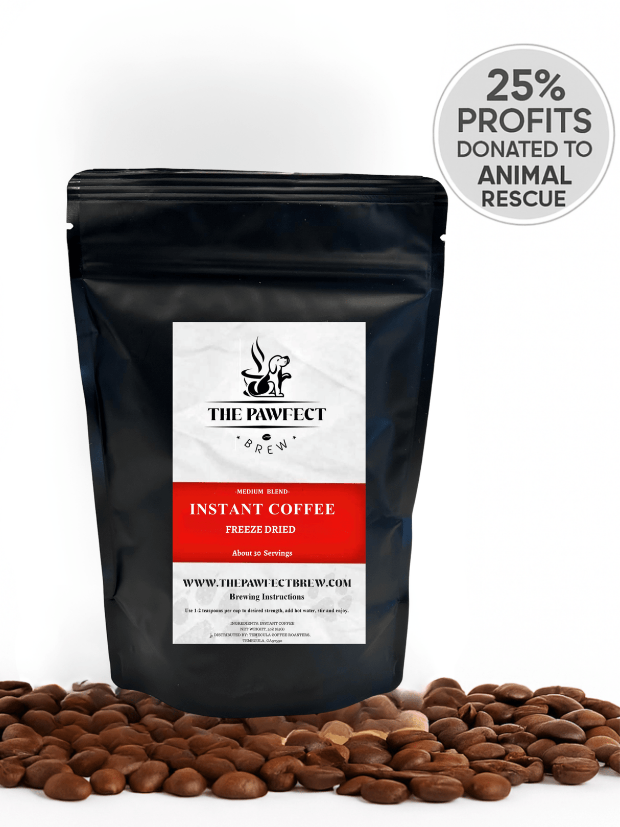 Specialty Grade Instant Coffee – Medium Roast - The Pawfect Brew