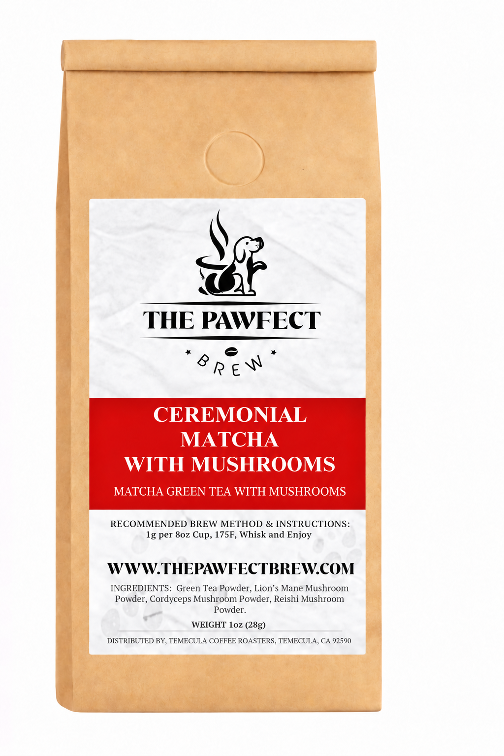 Matcha Green Tea With Mushrooms| The Pawfect Brew