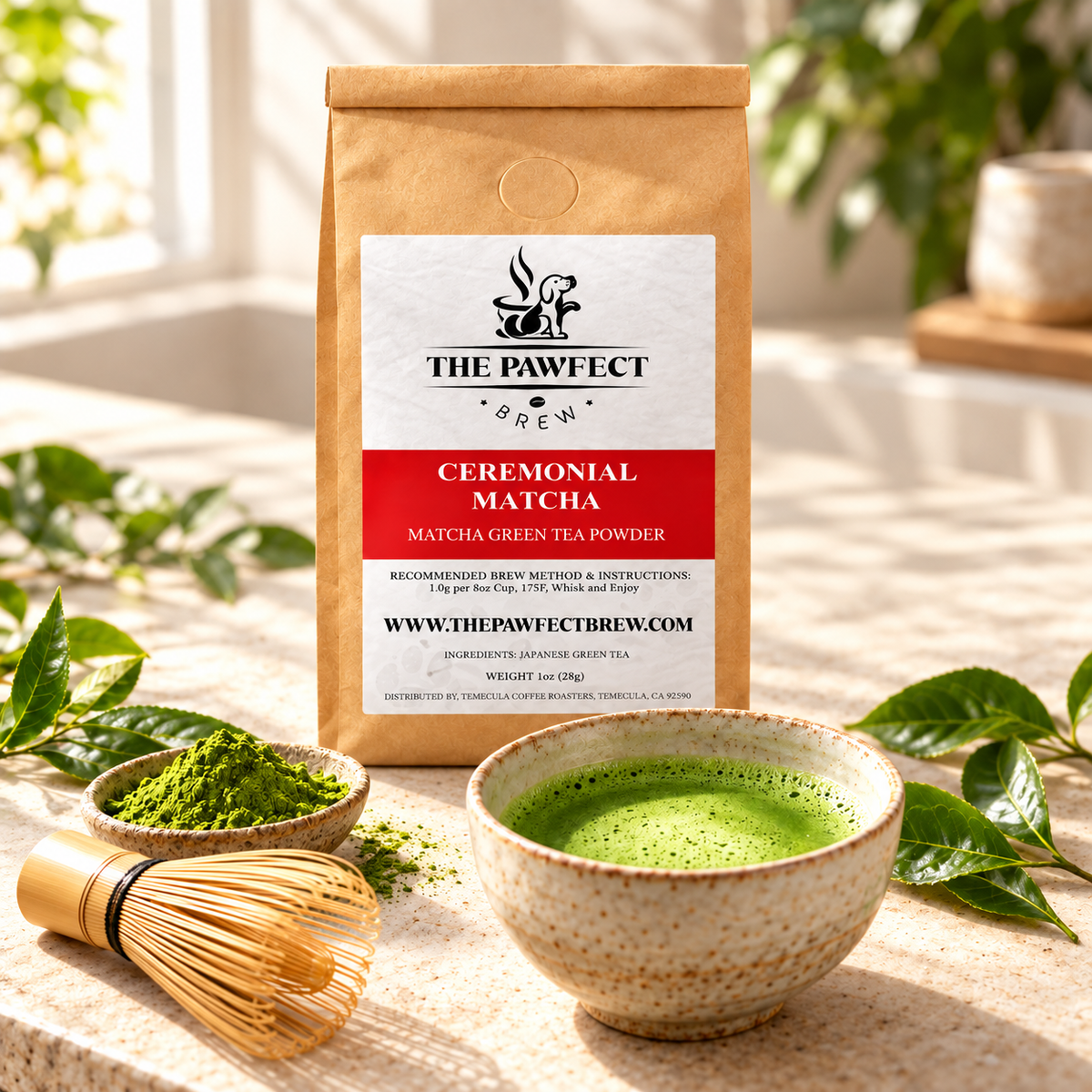 Ceremonial Matcha Green Tea Powder | The Pawfect Brew