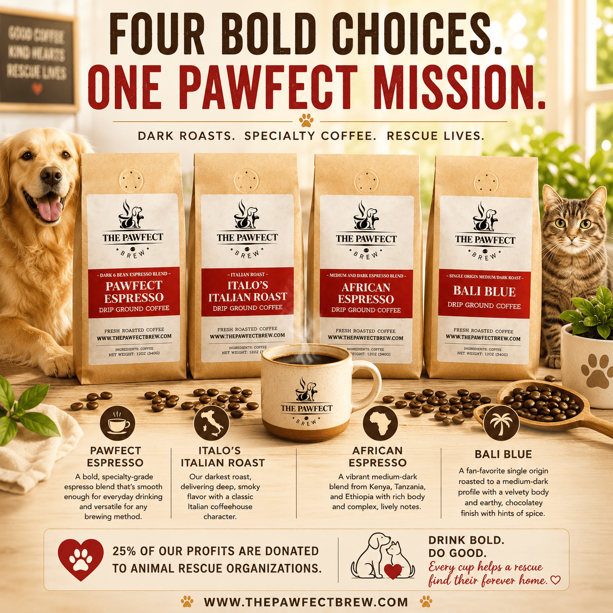 Discover the Bold Side of Coffee: The Pawfect Brew's Dark Roast Collection - The Pawfect Brew