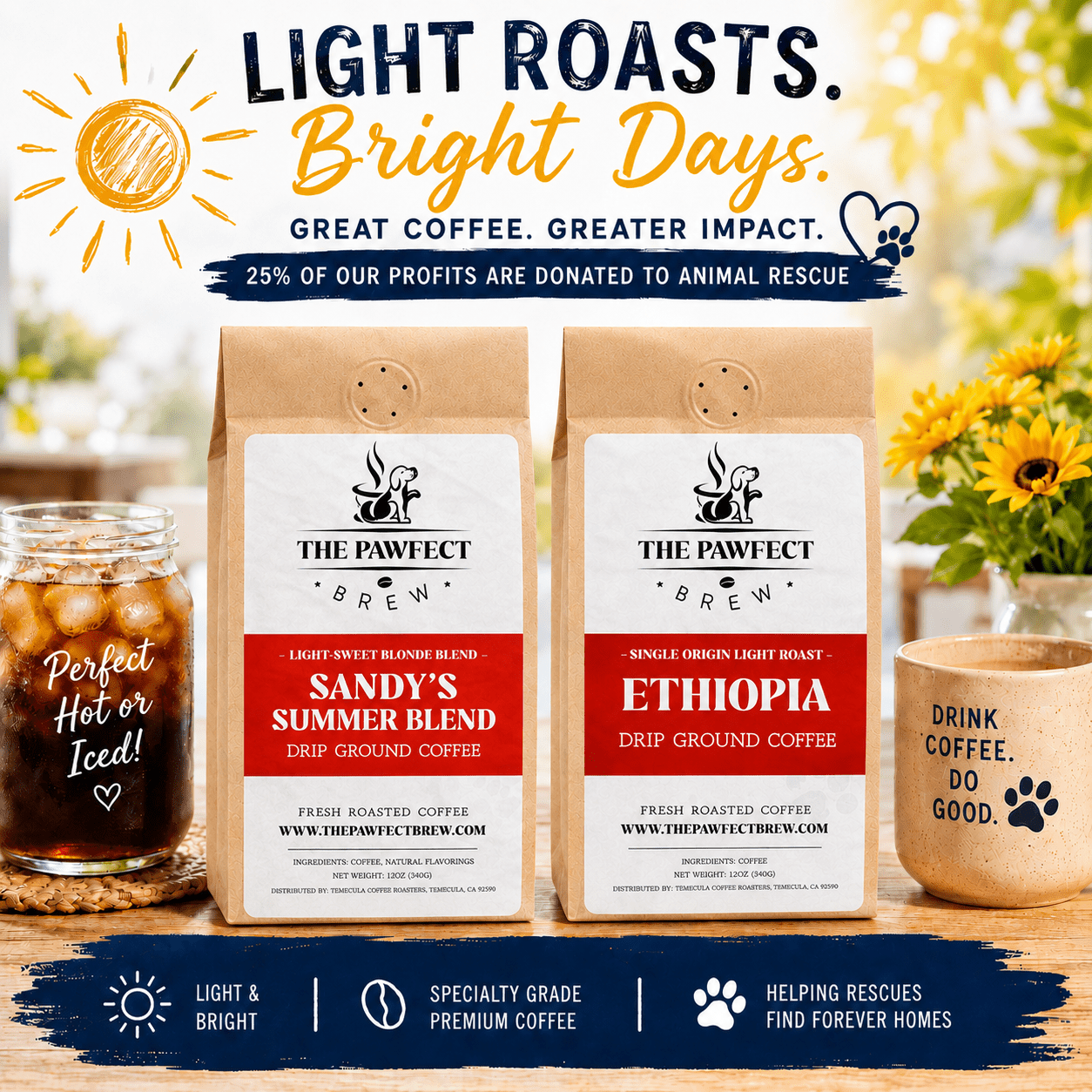 Bright, Smooth, and Perfect for Summer: Discover Our Favorite Light Roast Coffees - The Pawfect Brew