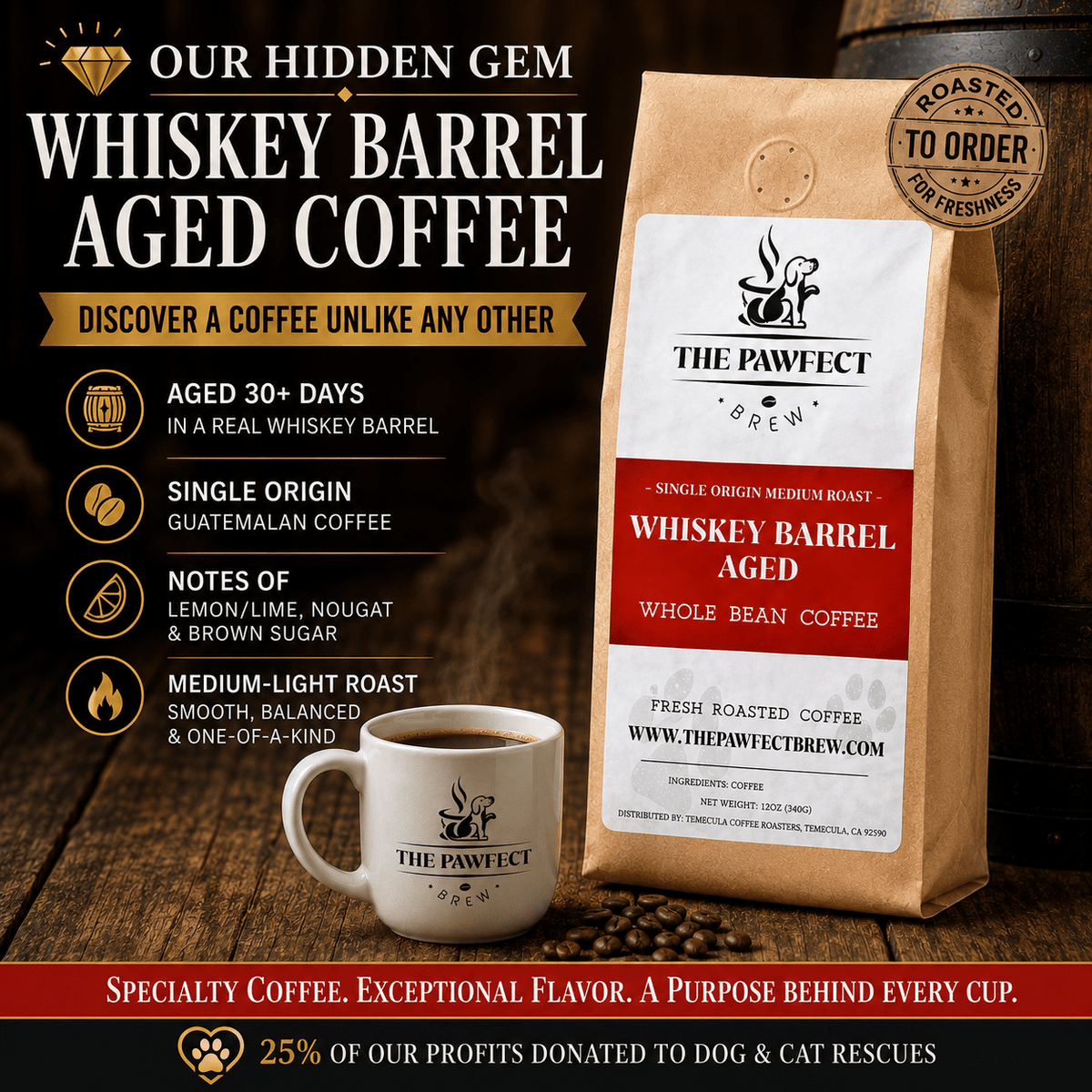 Whiskey Barrel-Aged Coffee- A Unique Coffee Experience - The Pawfect Brew